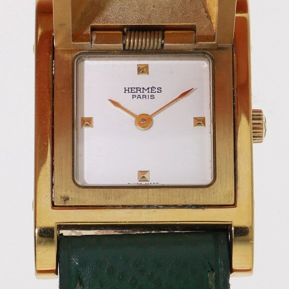 HERMES Watches leather/GF Quartz - Picture 1 of 11